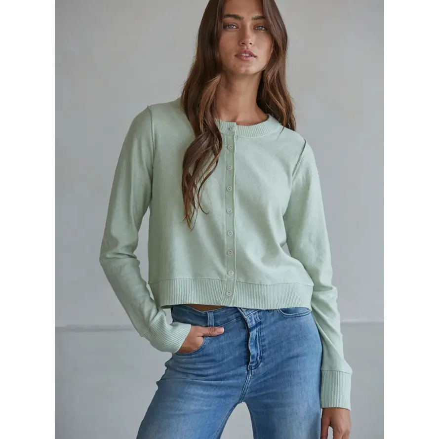 soft mint cardigan