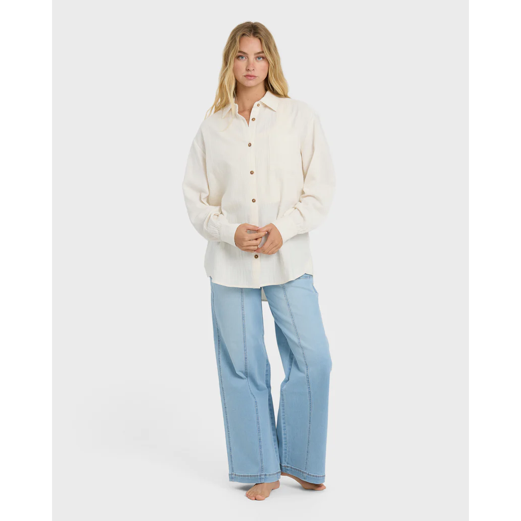 Billabong gauze button up long sleeve shirt