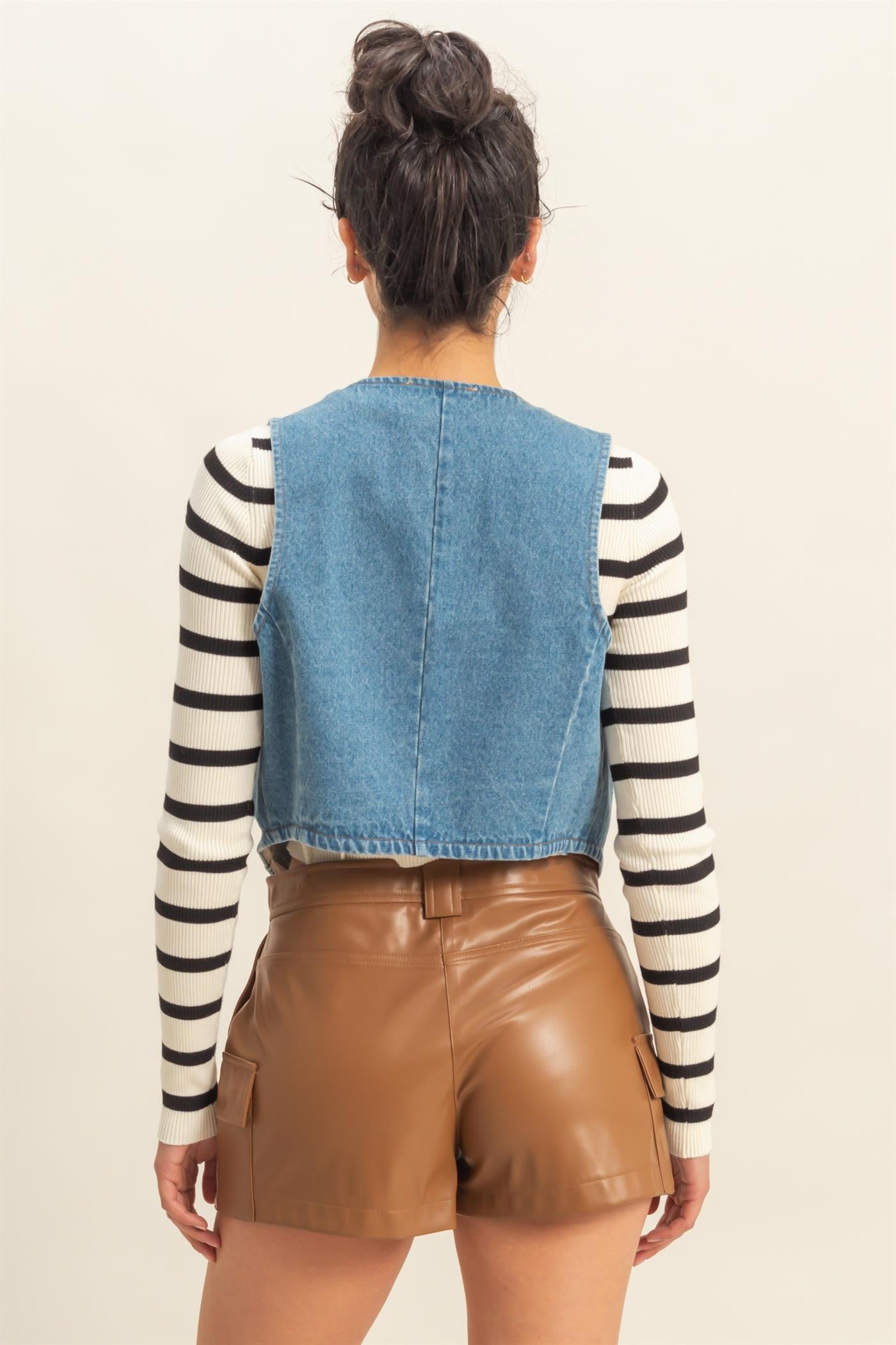 Button Up Denim Vest