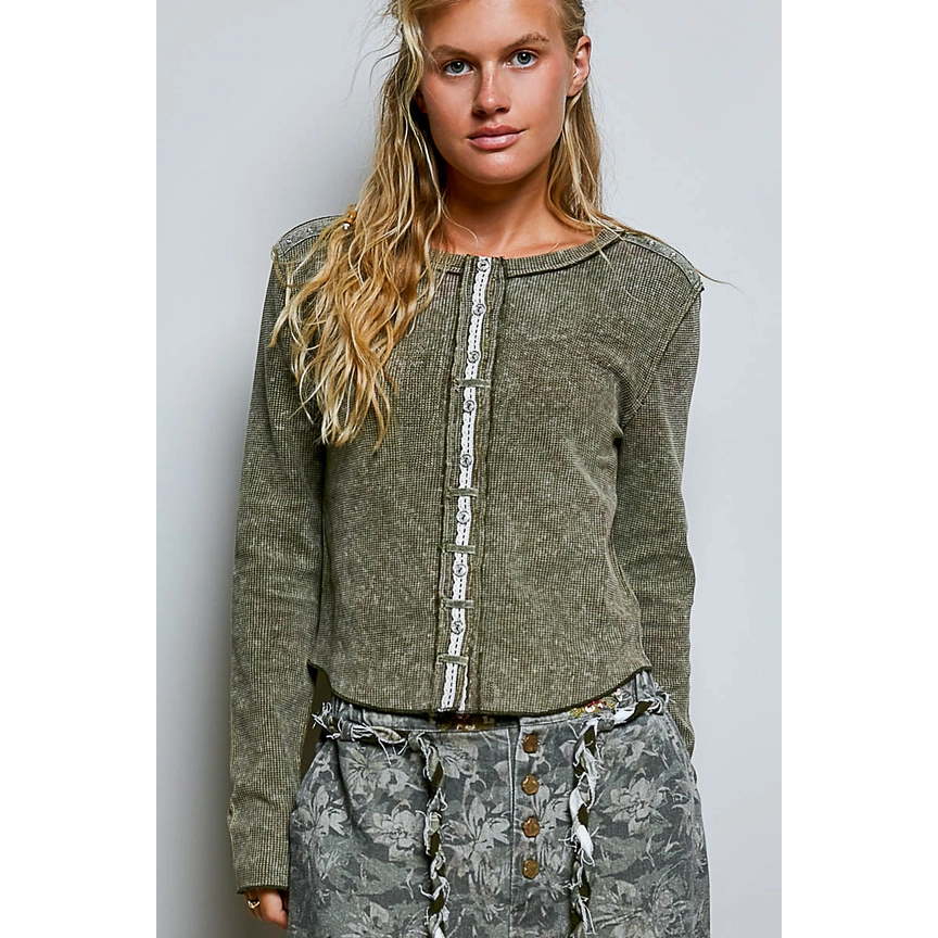 POL thermal lace stud top
