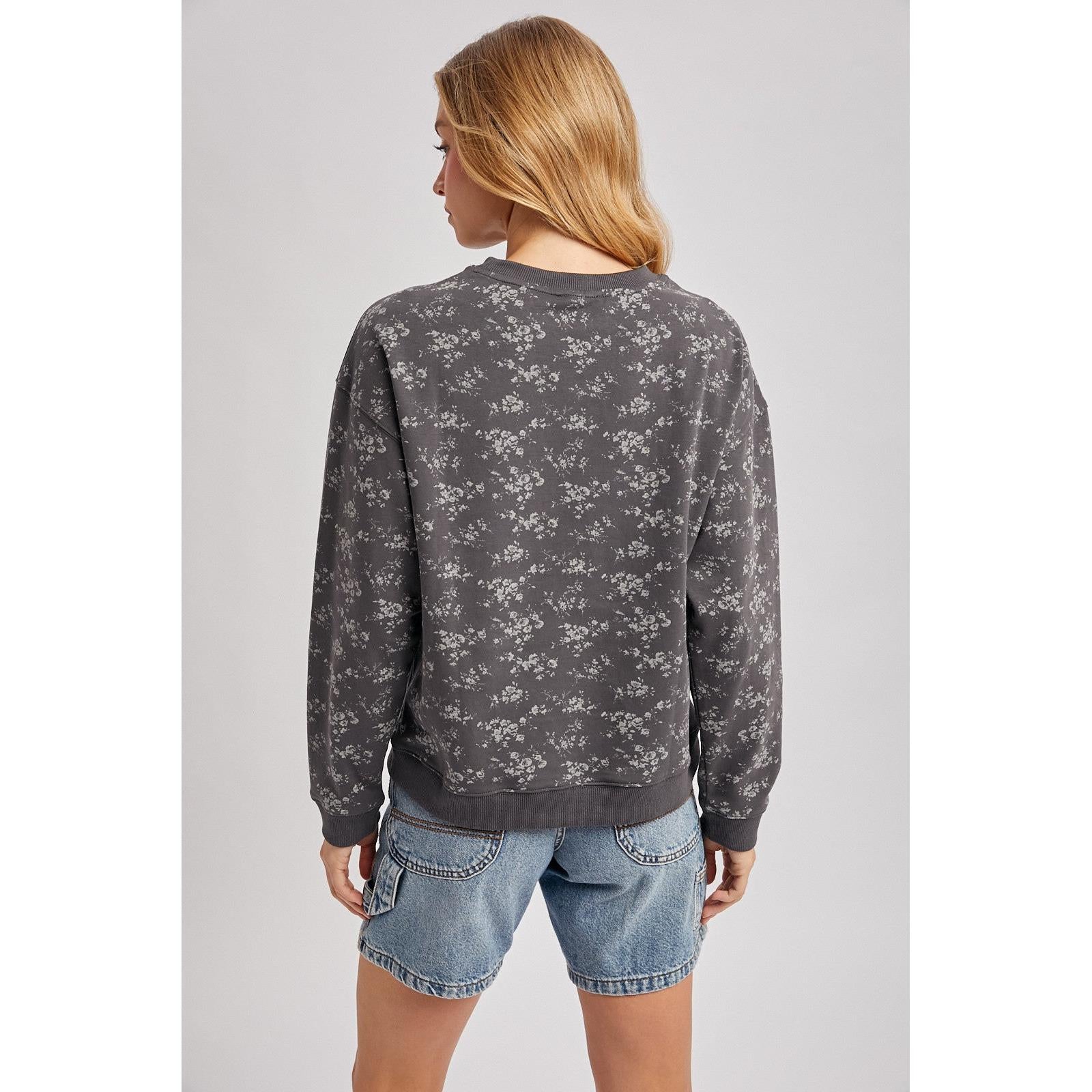Vintage Ditsy Floral Sweatshirt || Ash