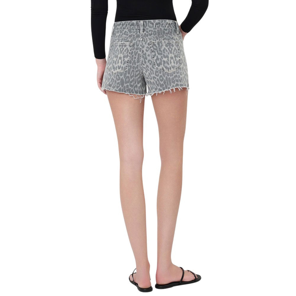 Vervet High Rise Leopard Shorts || Grey Leopard