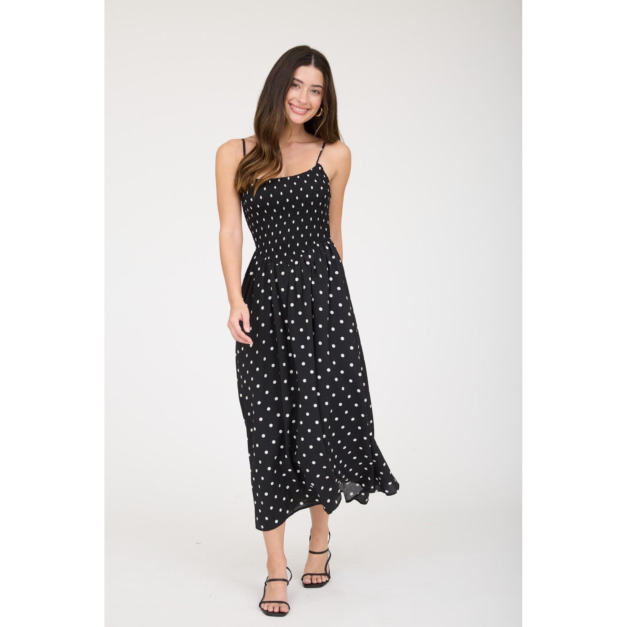 polka dot maxi dress