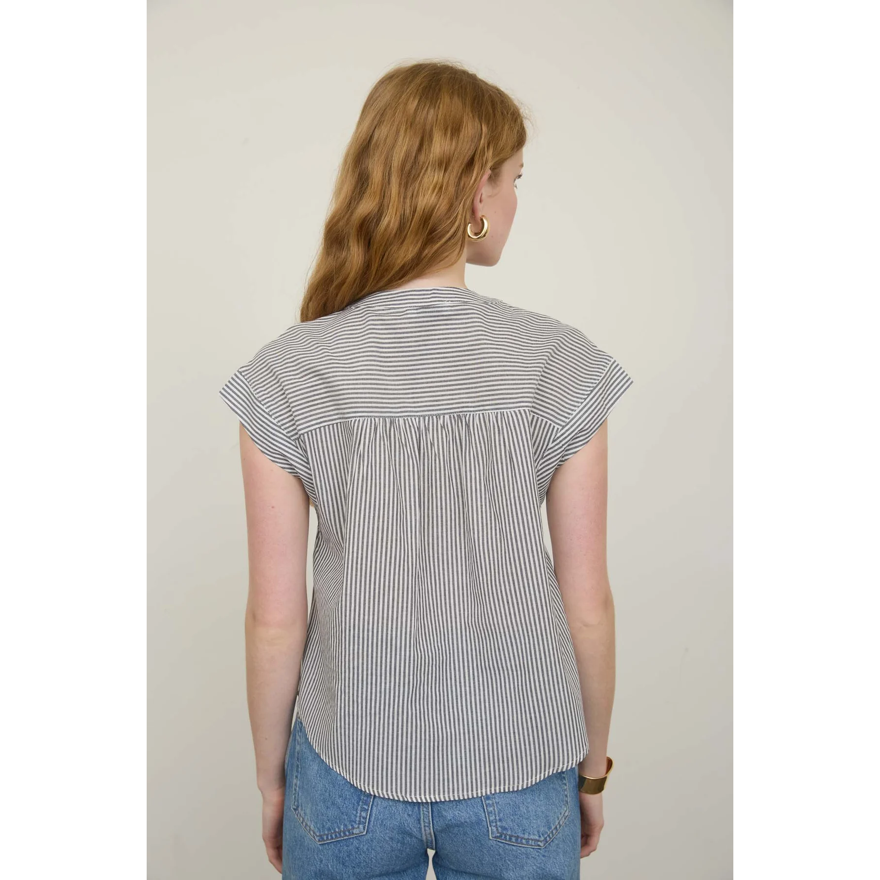 Button Down Short Sleeve Top