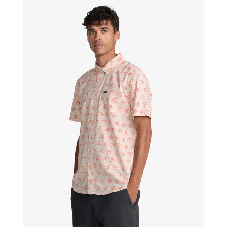 RVCA floral button up short sleeve shirt