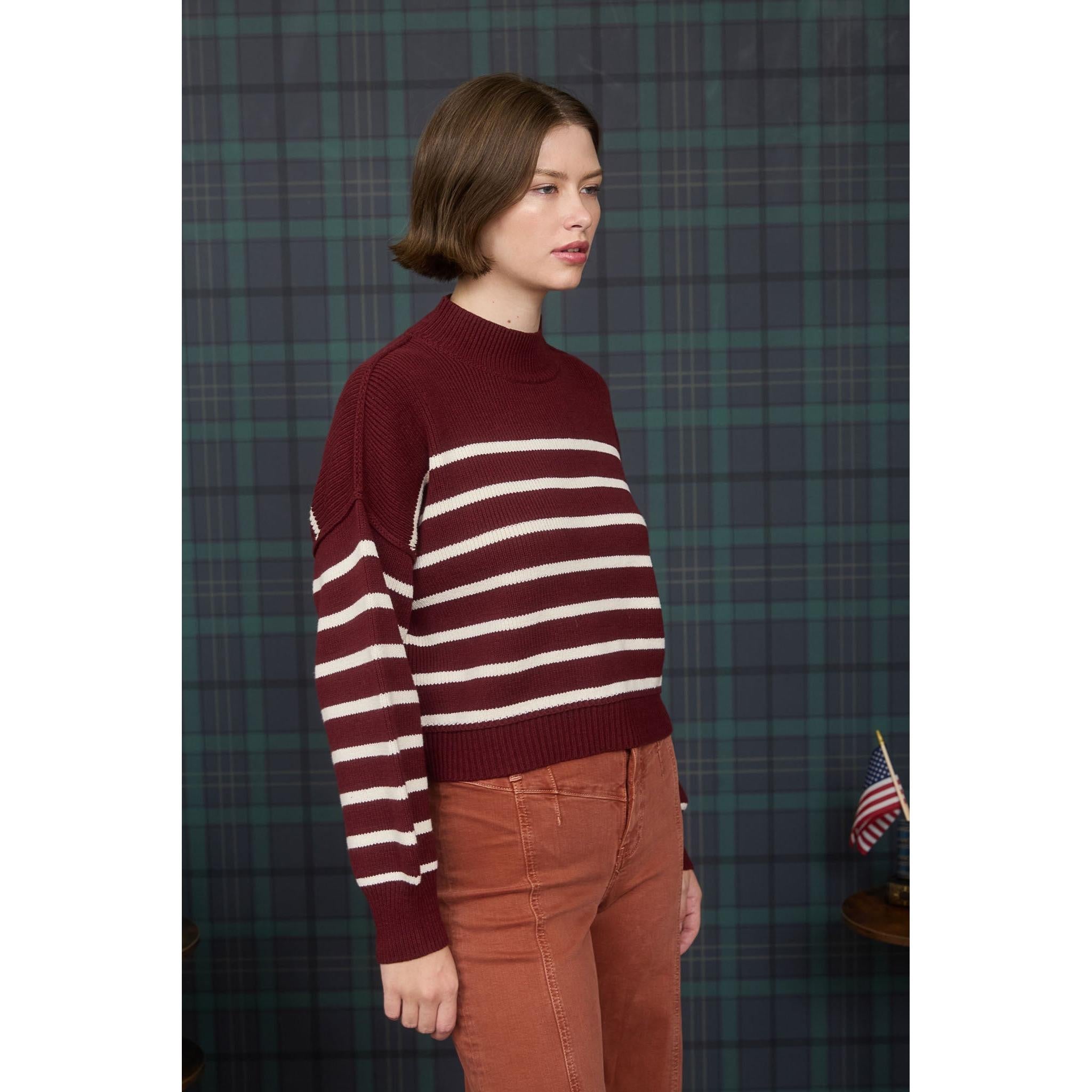 Mock Neck Drop Shoulder Sweater
