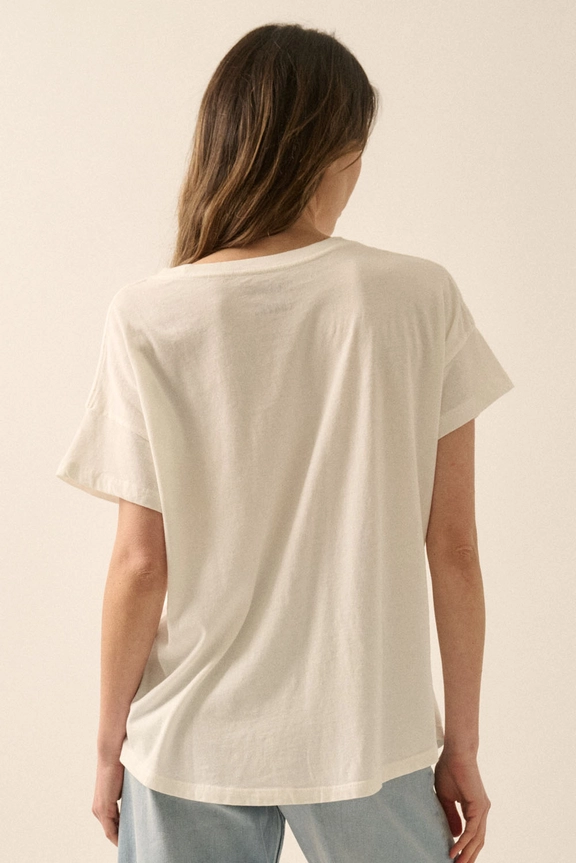 Floral Motif Graphic Tee || Ivory