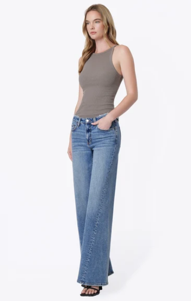 Flying Monkey Mid Rise Distressed Waistband Twisted Wide Leg Jeans || Great