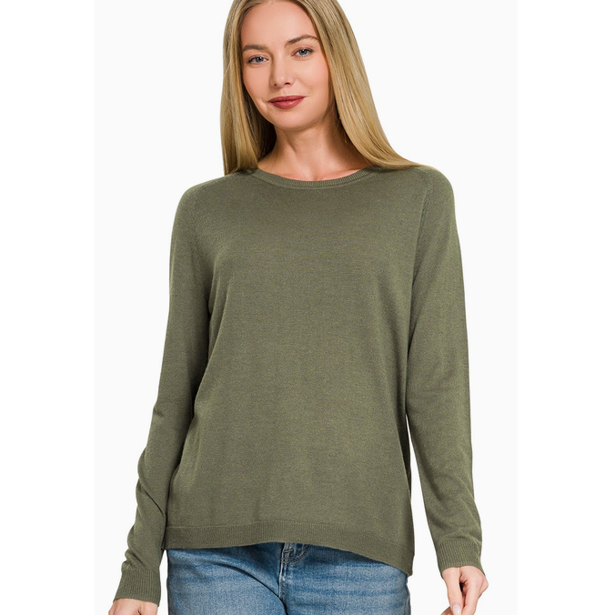 women's lightweight green sweater