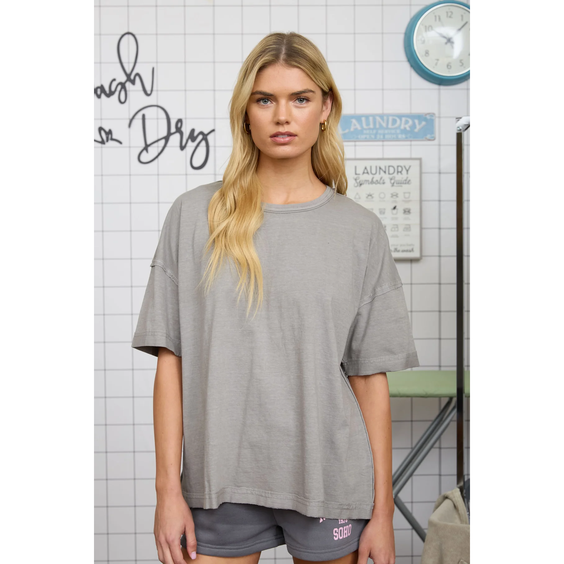 Washed Exposed Seam Tee