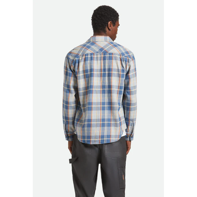 Brixton Vintage Wash Flannel ||  Blue/Soft Blue/Orange