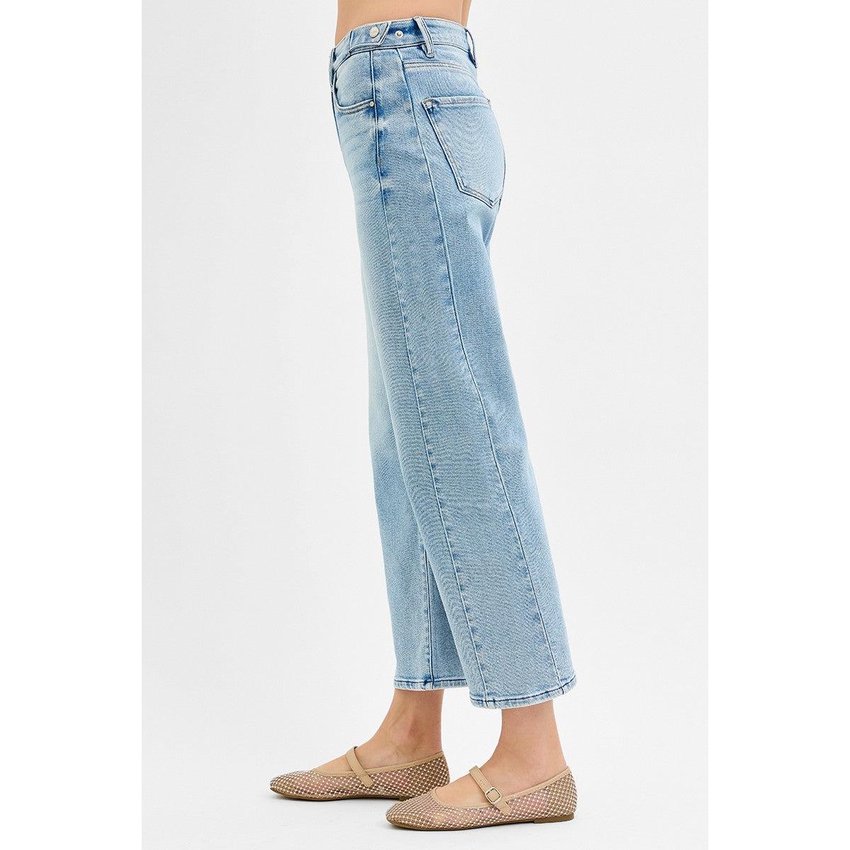 Risen High Rise Crop Barrel Adjustable Waist Band
