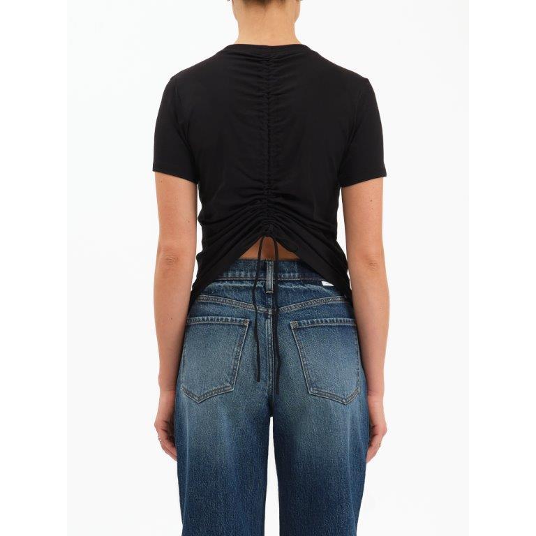 Daze Soul Ties Ruched Back Tee || Black