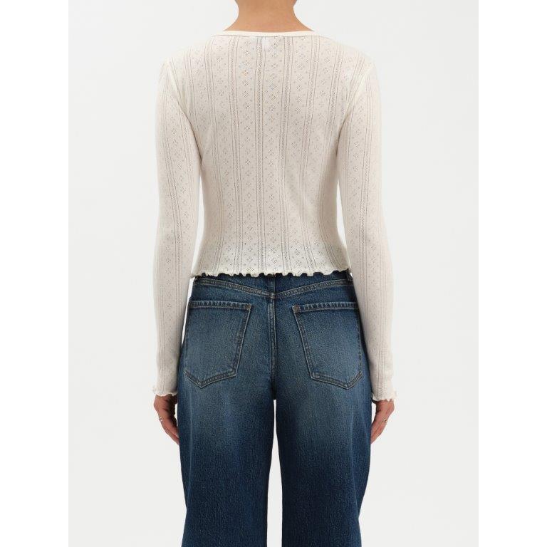 Daze Bunny Everyday Pointelle Henley || Ivory