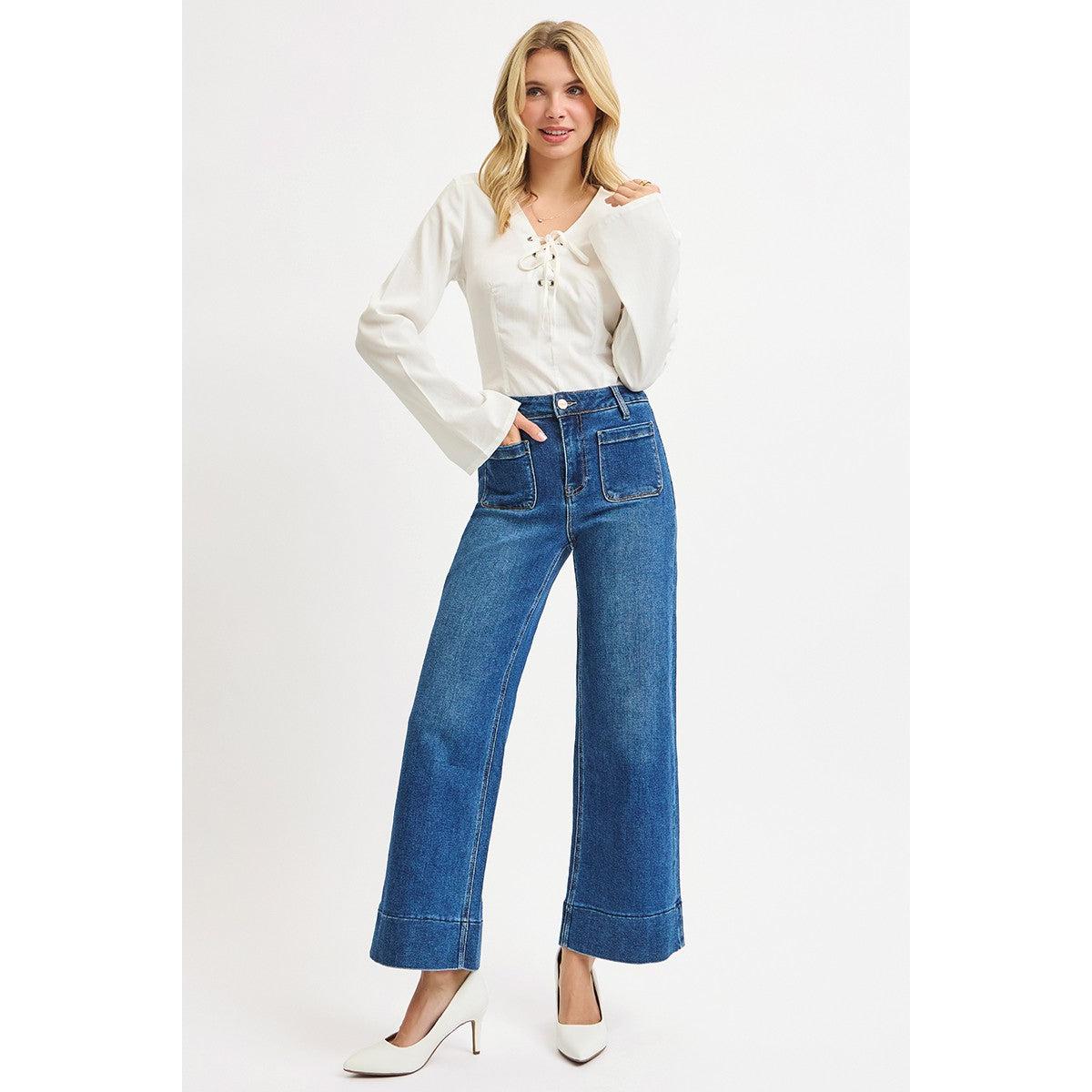 Risen High Rise Wide Leg Patch Pocket