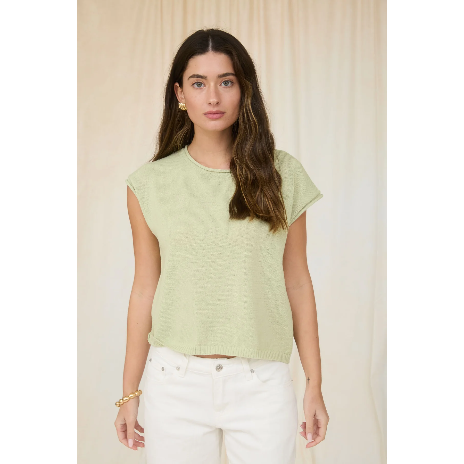 Raw Edge Drop Shoulder Sweater