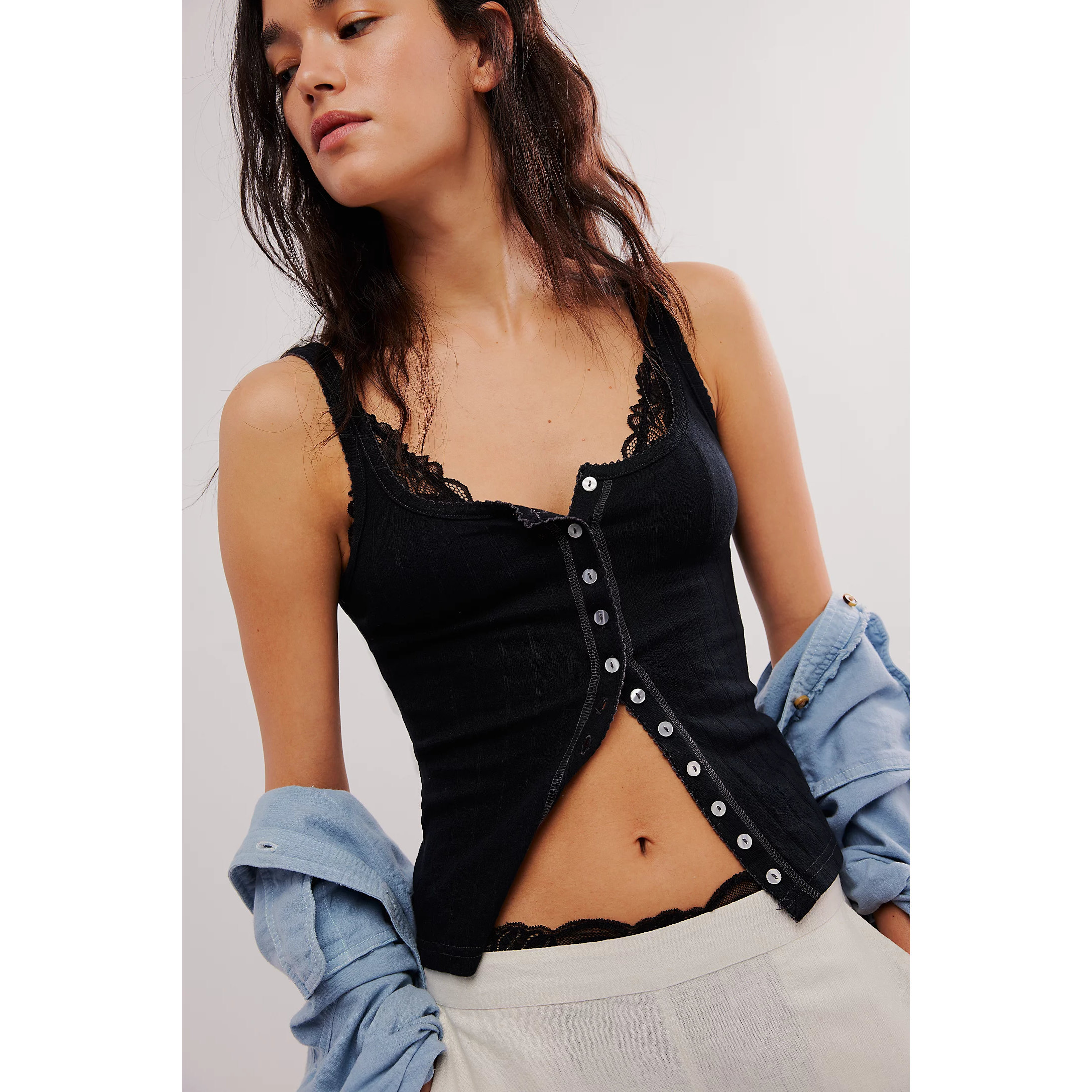 free people tank, button up tank, pointelle tank