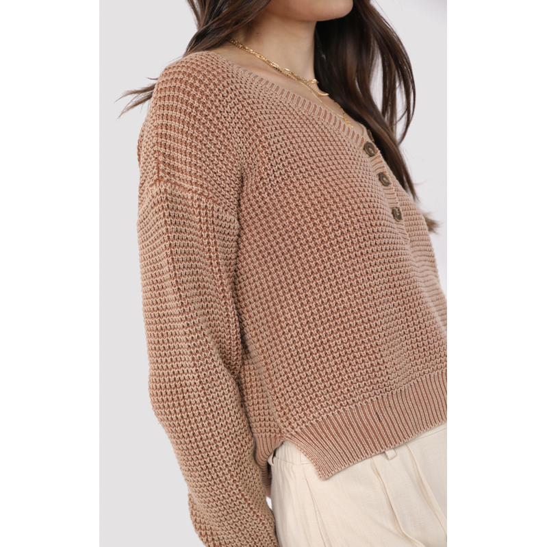 Sadie & Sage Brixton Mineral Washed Sweater || Washed Rust