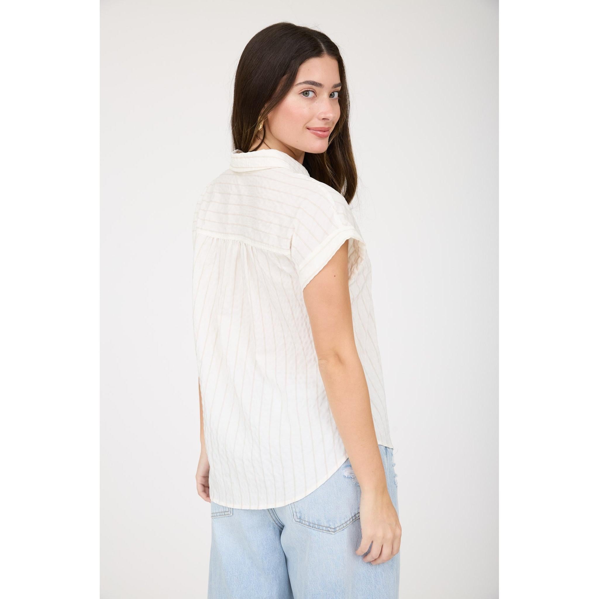 Stripe Woven Button Down Shirt