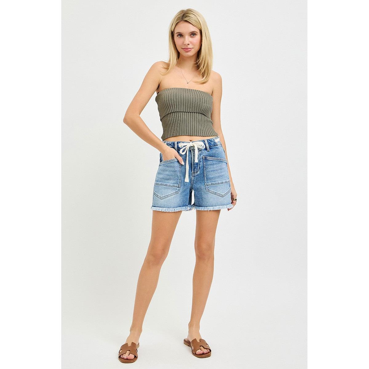 drawstring denim short,s slouchy denim shorts