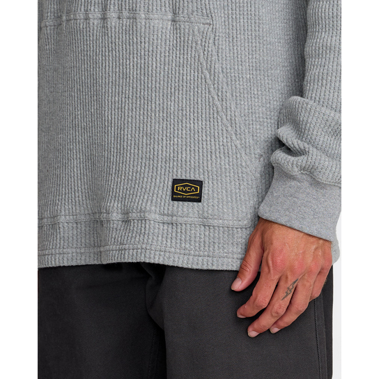RVCA Dayshift Thermal Hooded Henley || Grey Heather