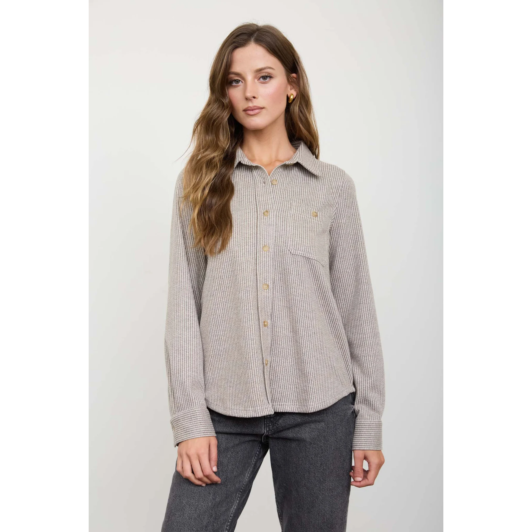 Stripe Long Sleeve Button Down Shirt