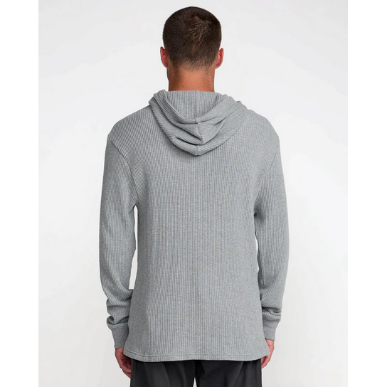 RVCA Dayshift Thermal Hooded Henley || Grey Heather