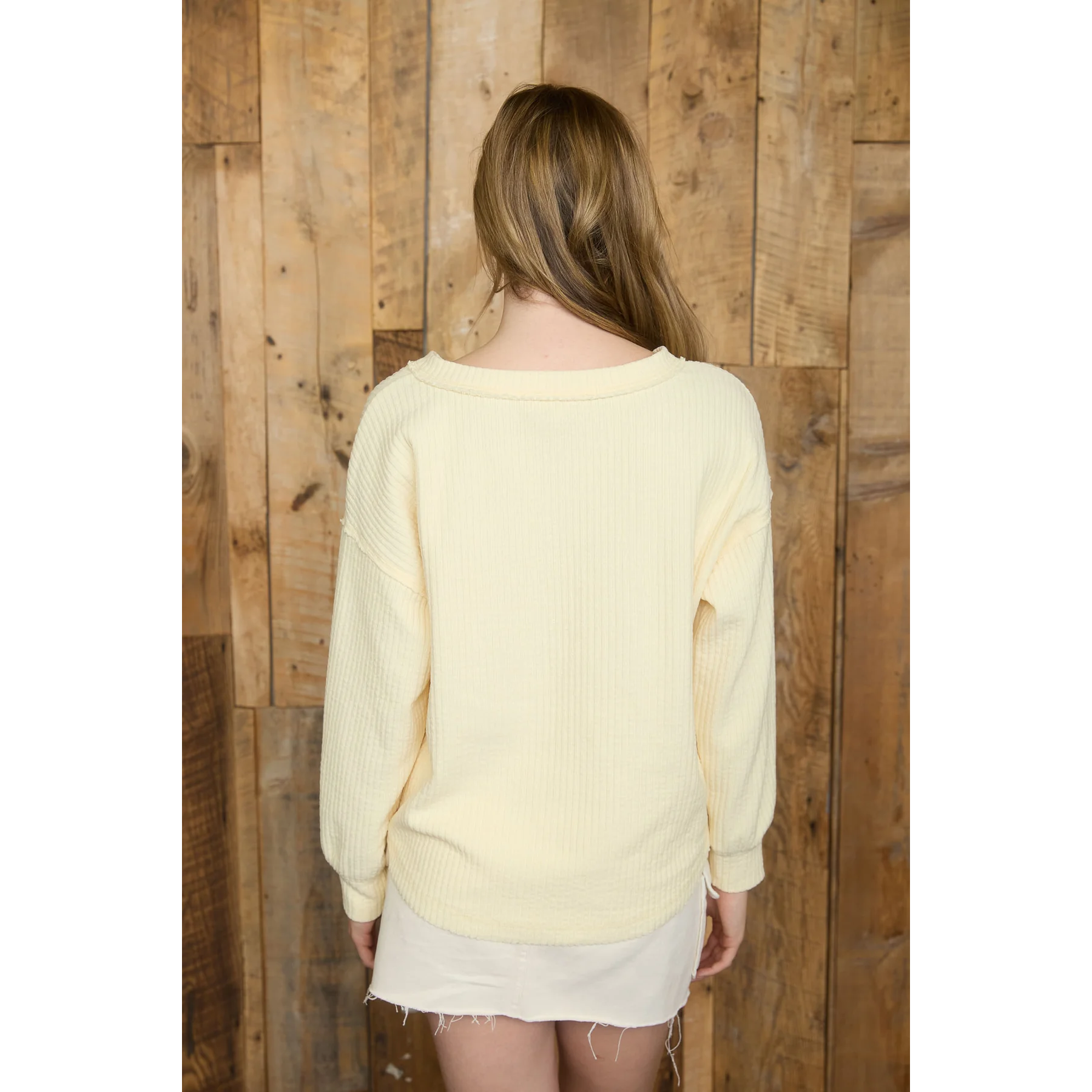 Long Sleeve Exposed Seam Henley