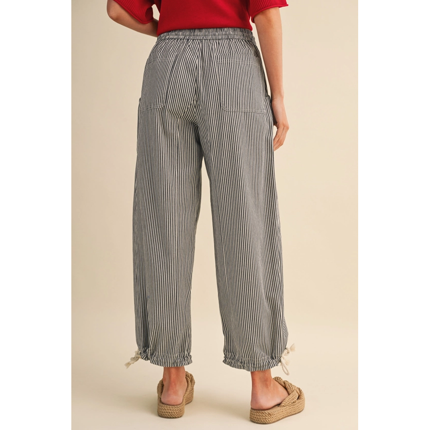 Striped Parachute Pants || Black Stripe