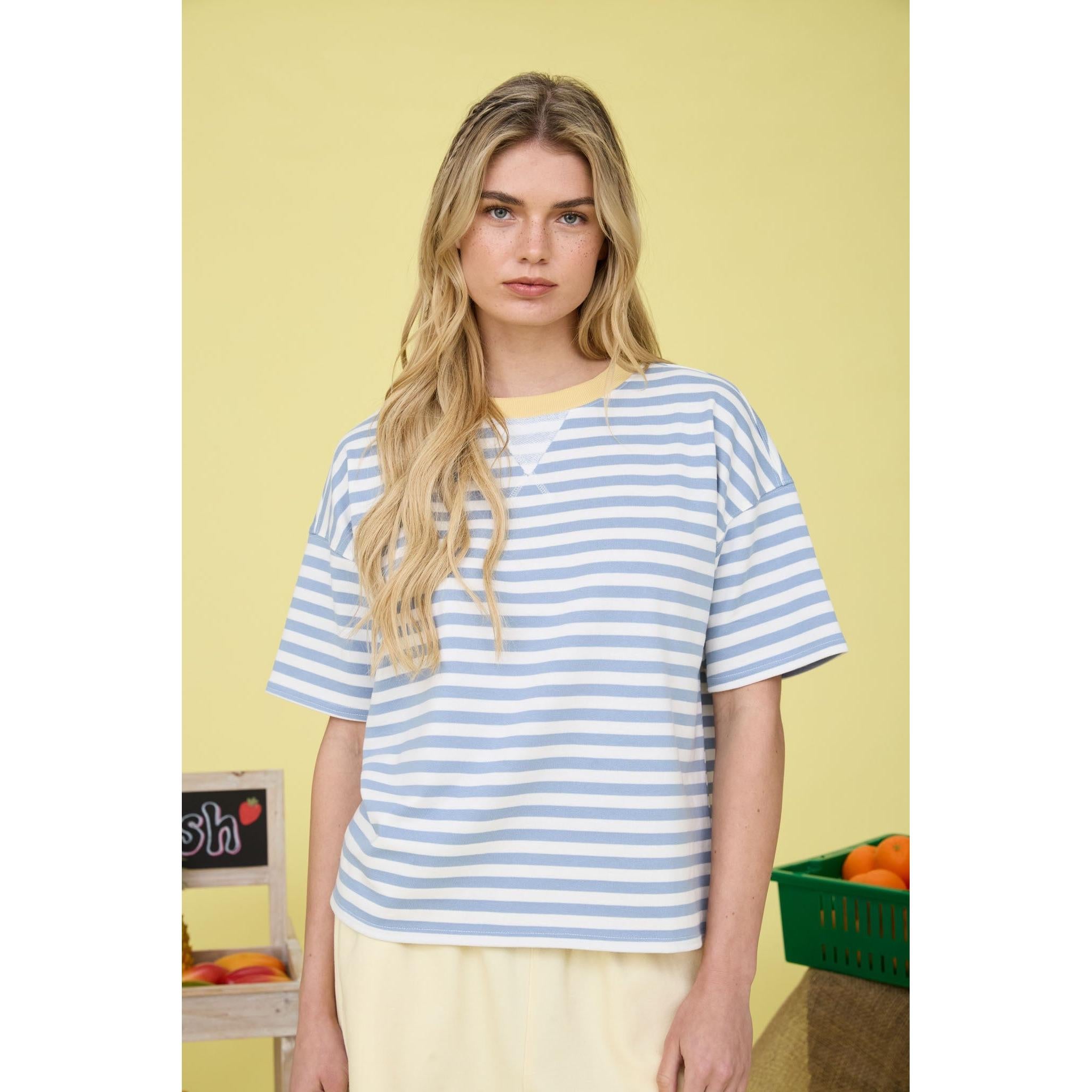 stripe relaxed fit tee shirt
