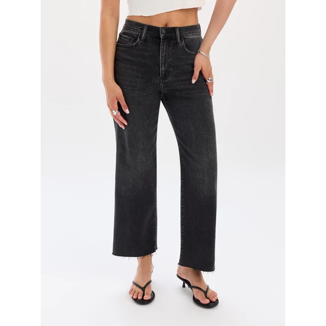 Daze pleaser wide leg ankle washed black