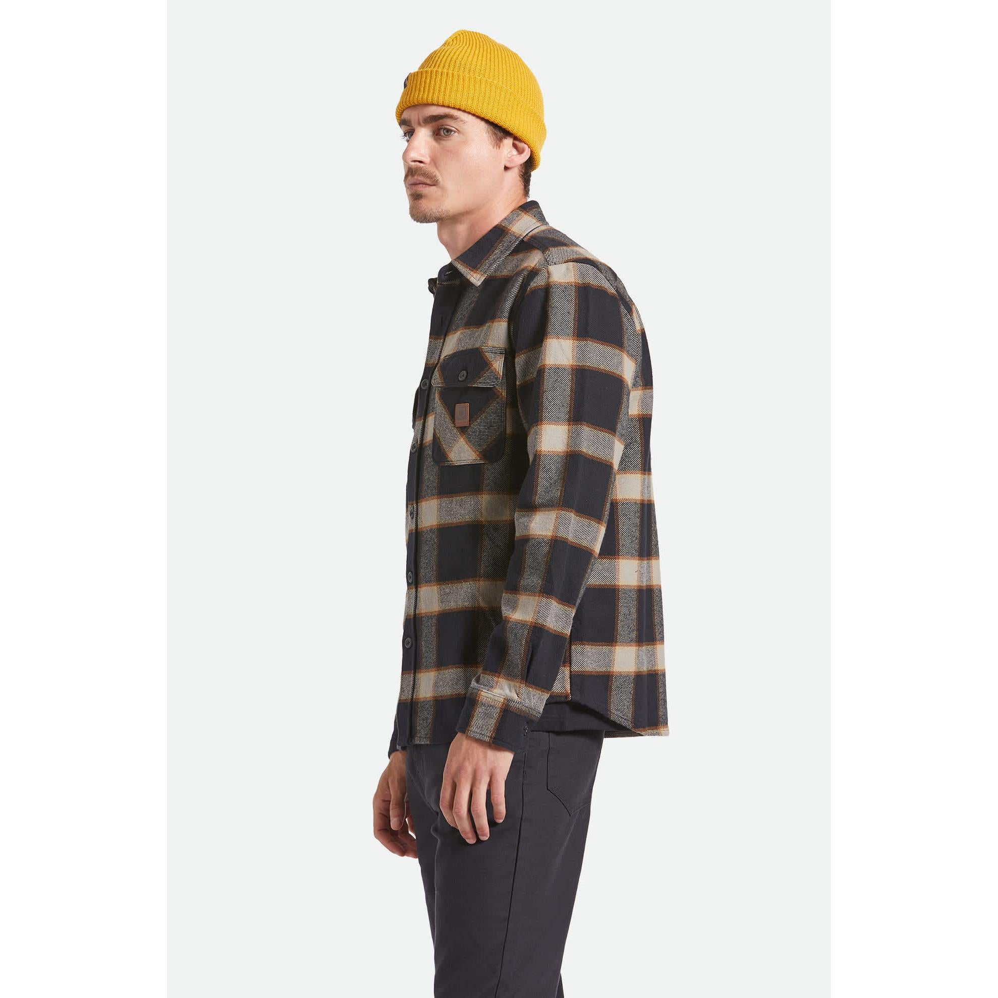 Brixton Bowery Heavyweight Flannel || Black/Cream