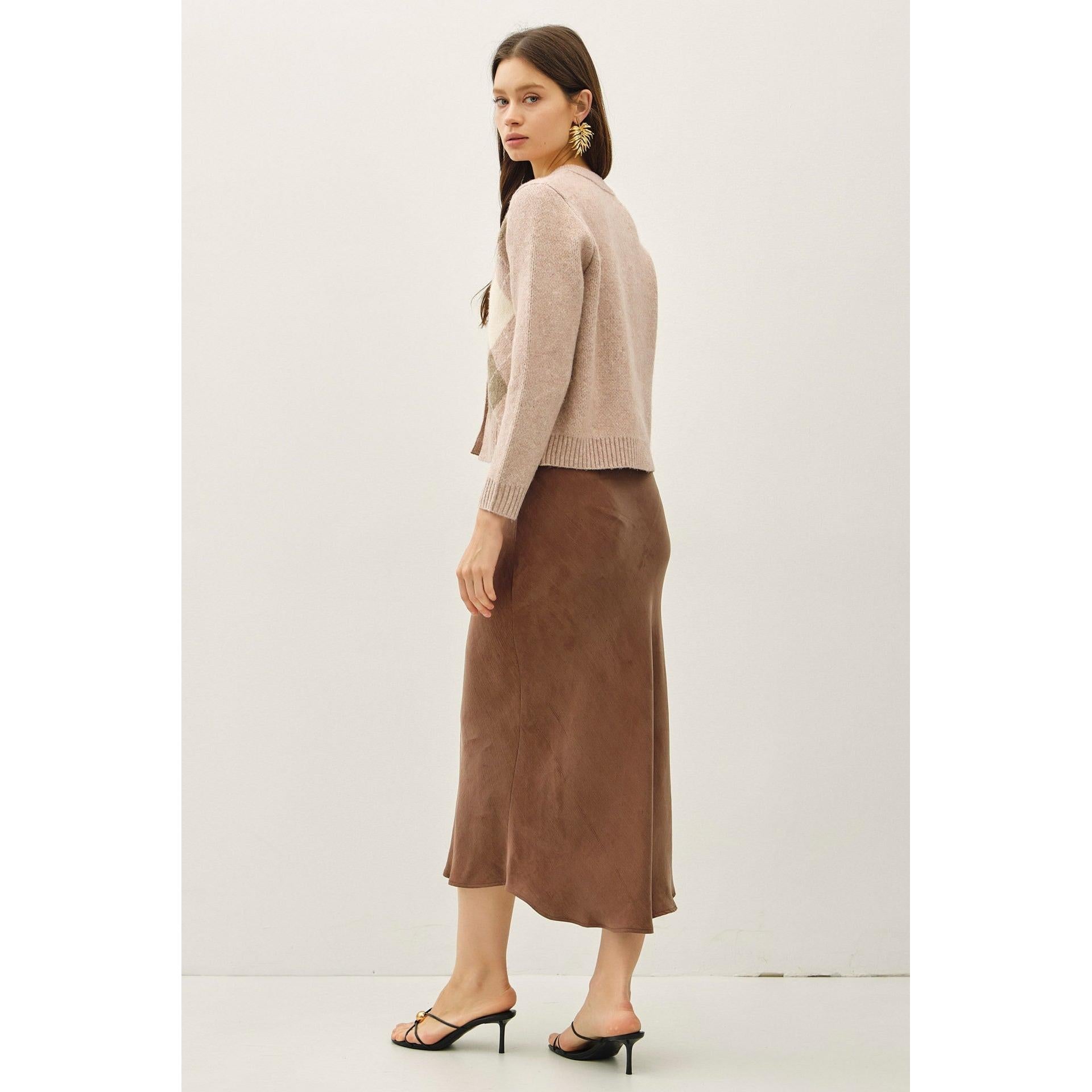 Argyle Cardigan || Blush