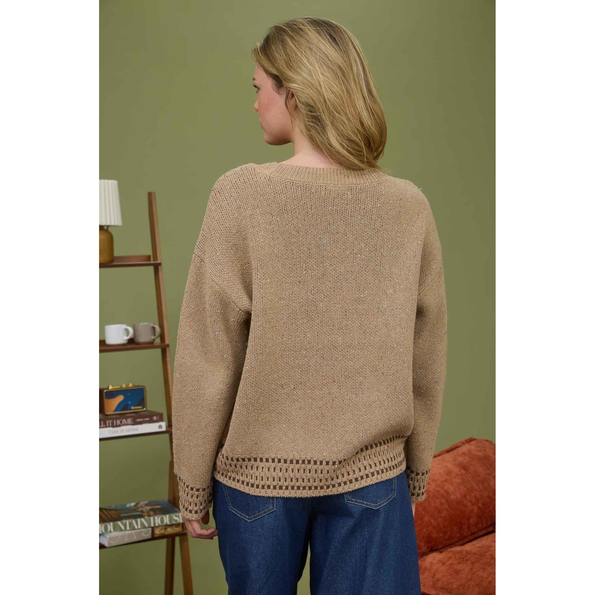 Horse Jacquard Knit Sweater || Light Tan