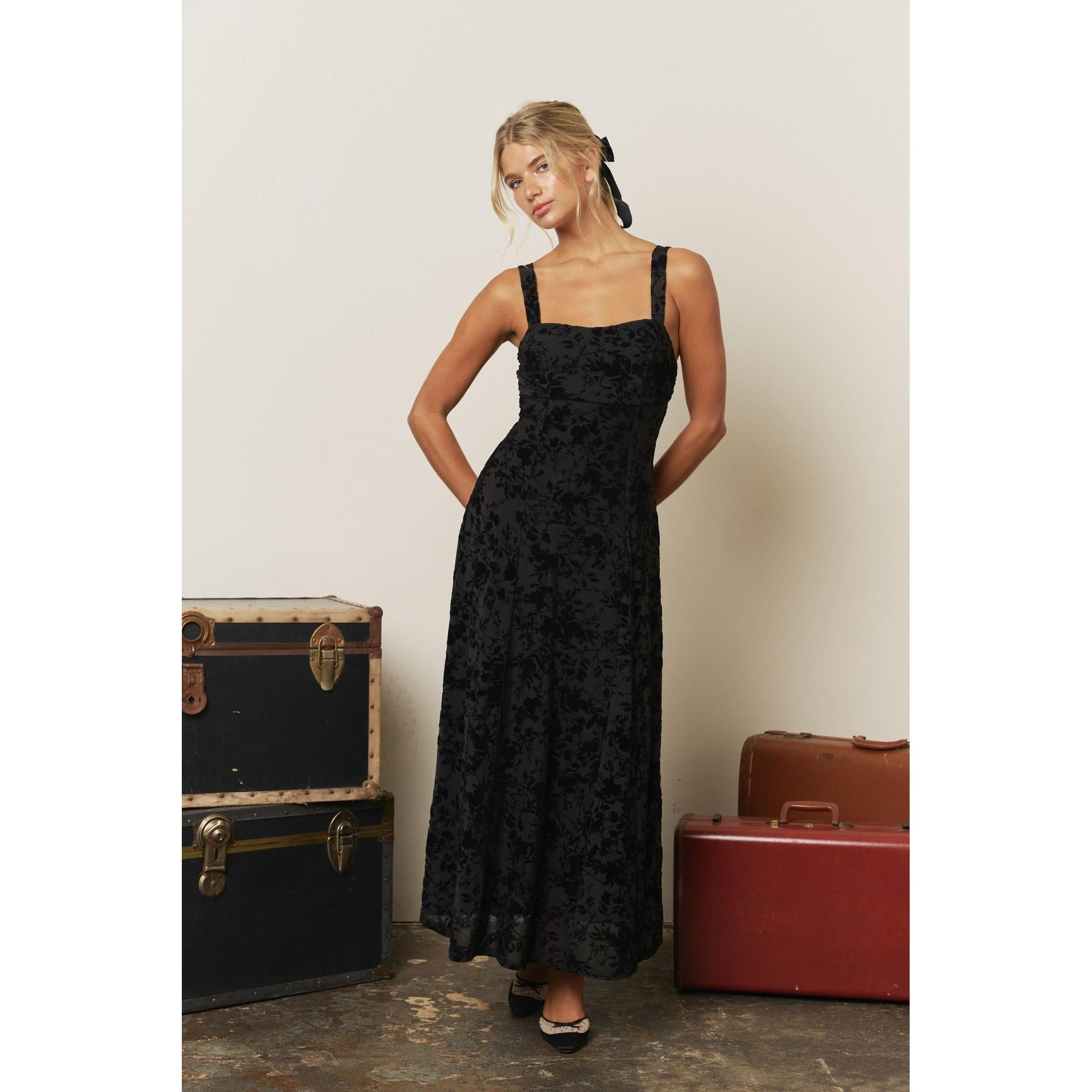 black floral dress
