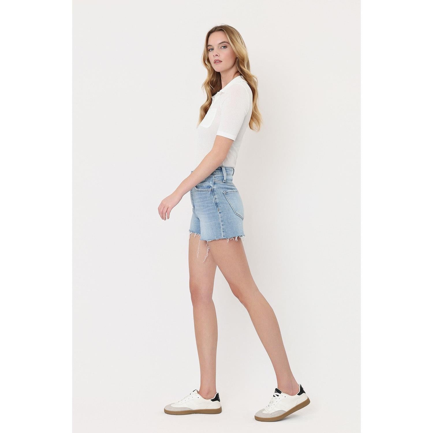 Lovervet High Rise Distressed A Line Shorts || Righteous
