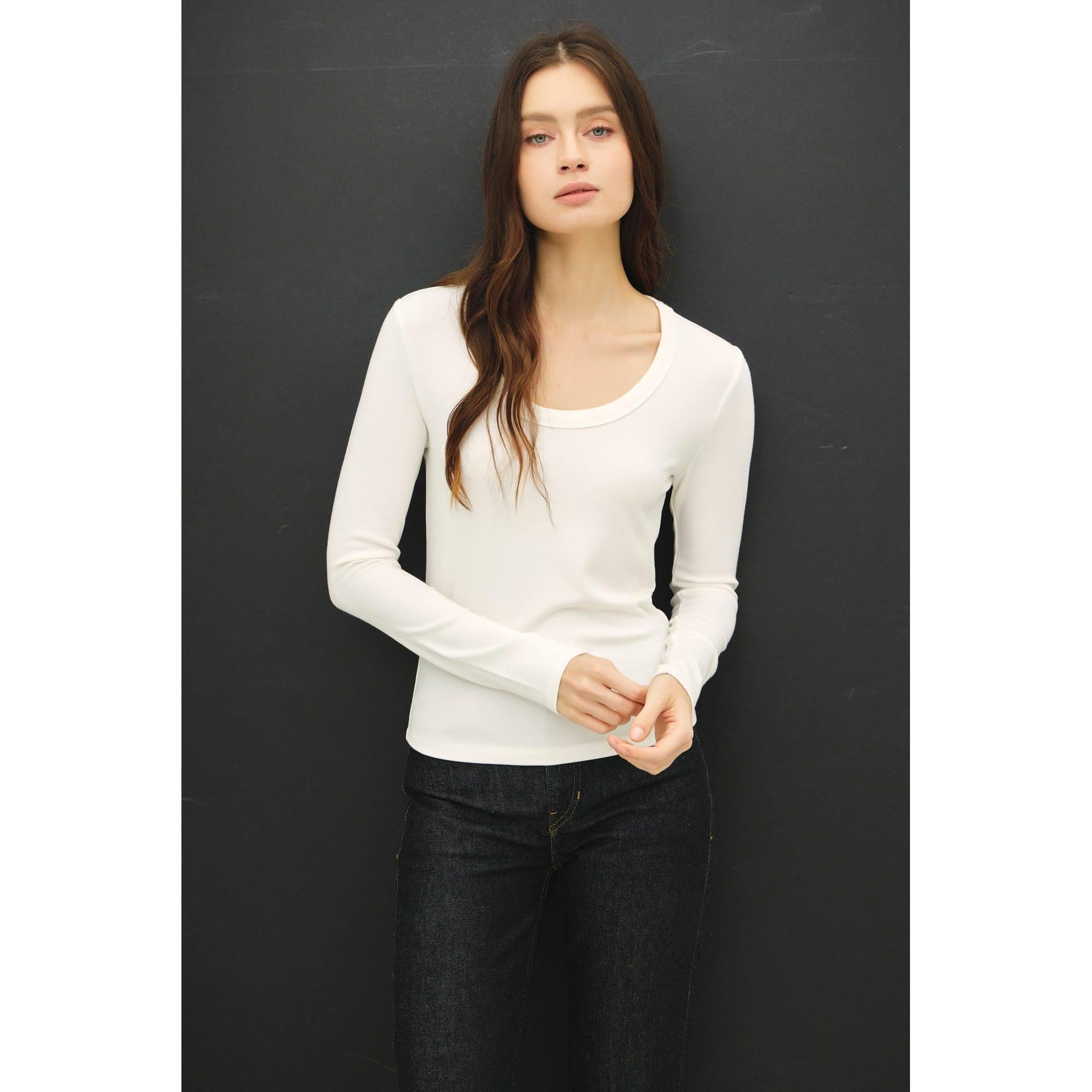 soft jersey long sleeve ivory