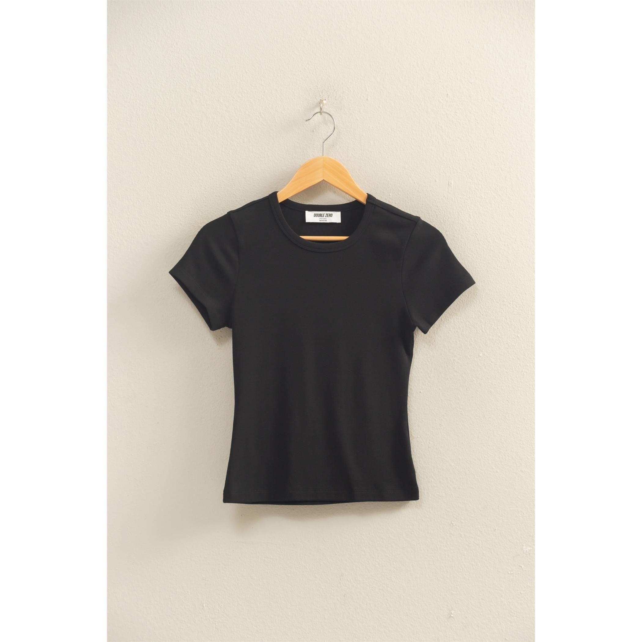 basic black crew-neck baby tee