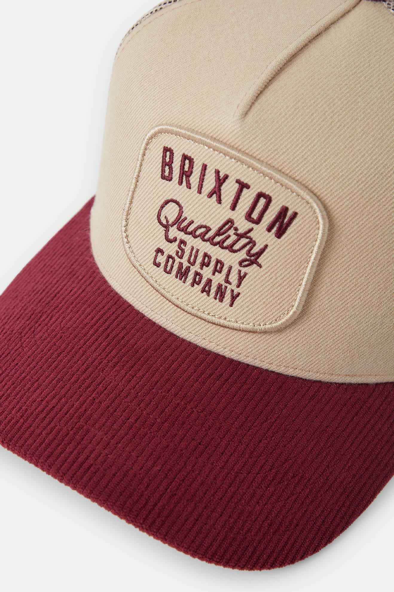 Brixton Hubal Trucker Hat || Oatmeal/Dark Brick