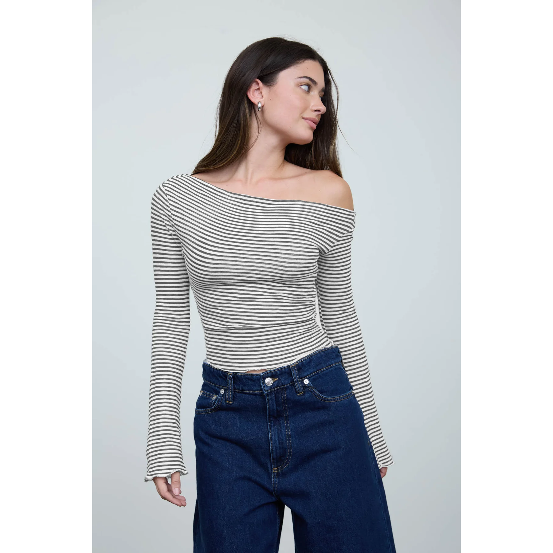 asymmetrical off shoulder top