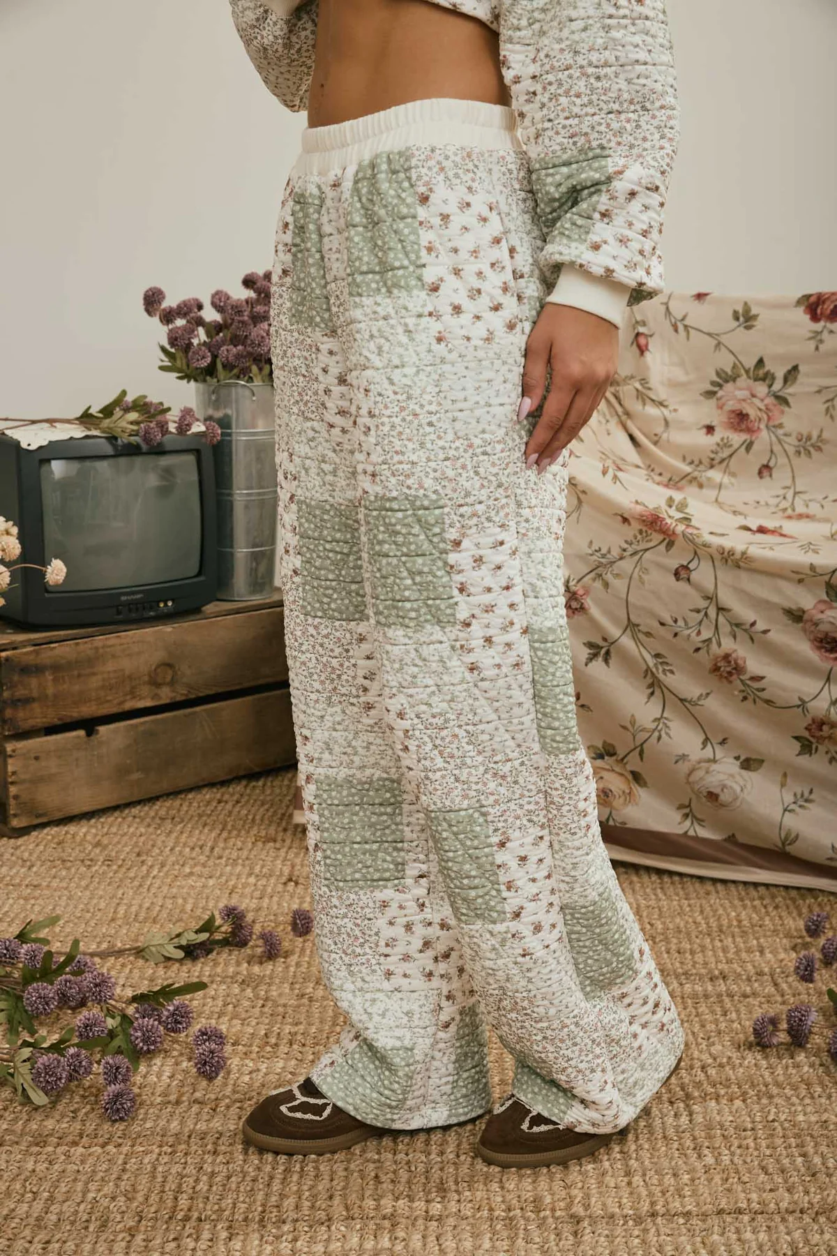 Floral Patchwork Quilted Lounge Pants