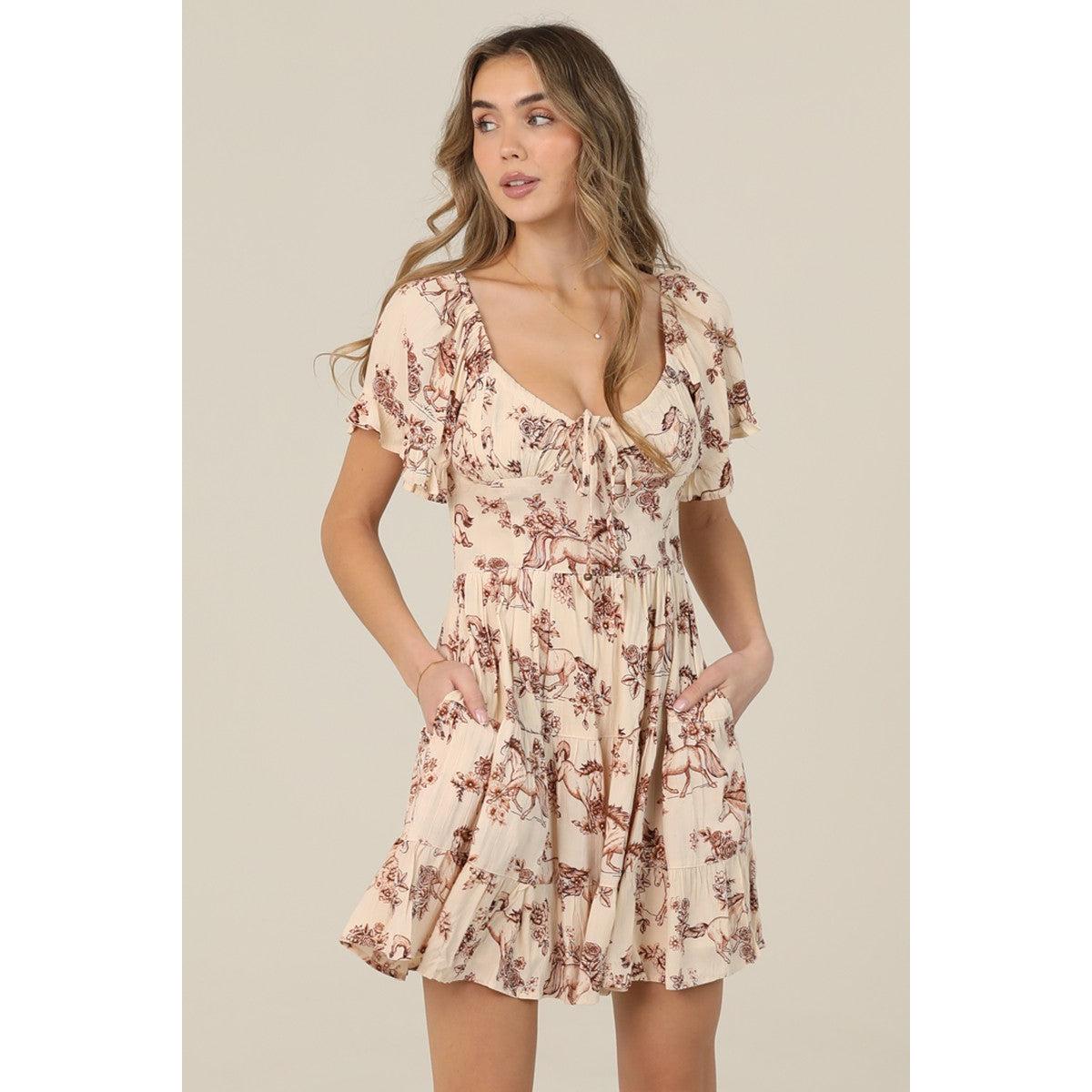 Dress with horse print