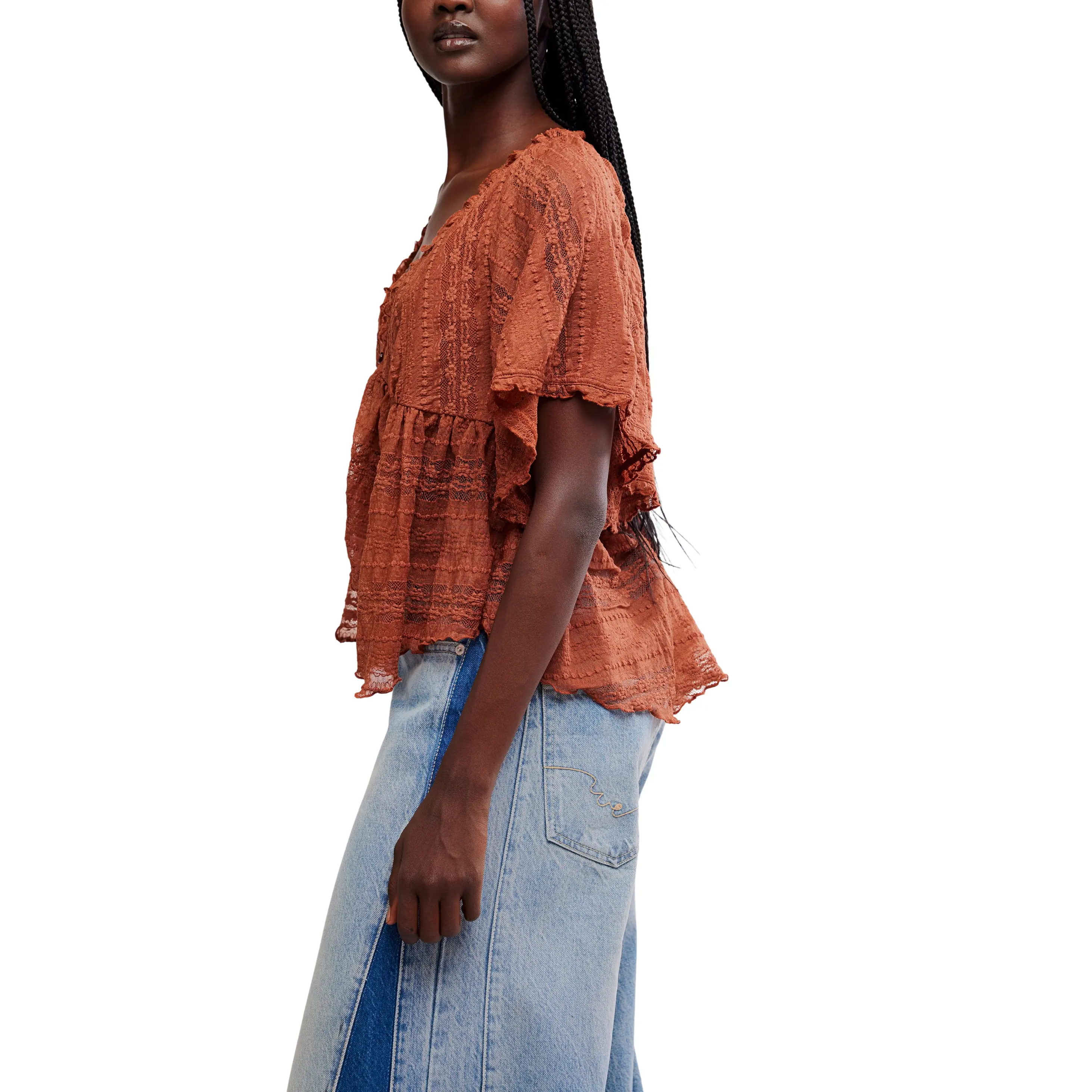 Free People In Your Dreams Lace Top || Cocoa