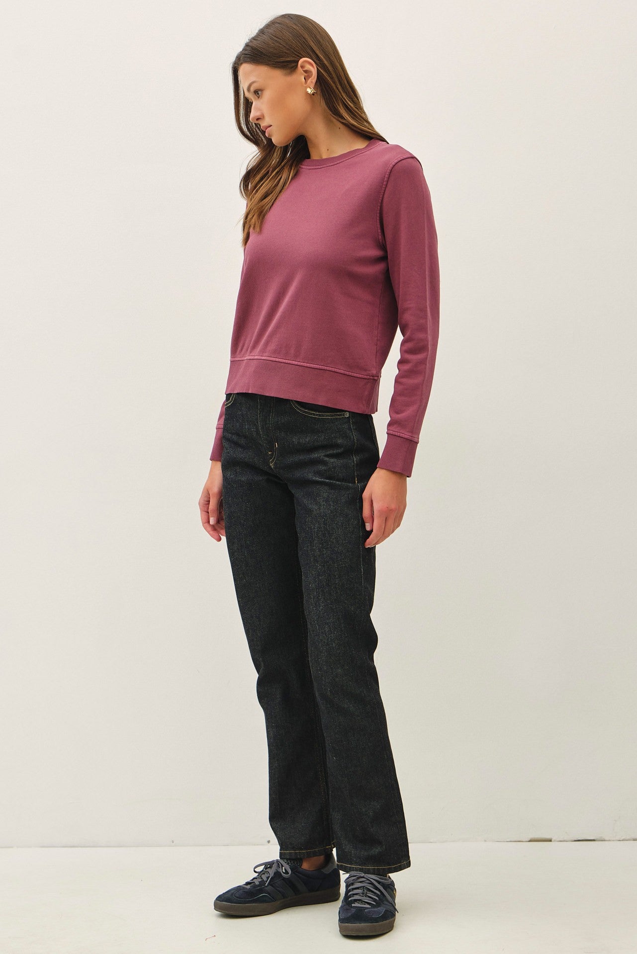 Fleece Crew Sweatshirt || Merlot