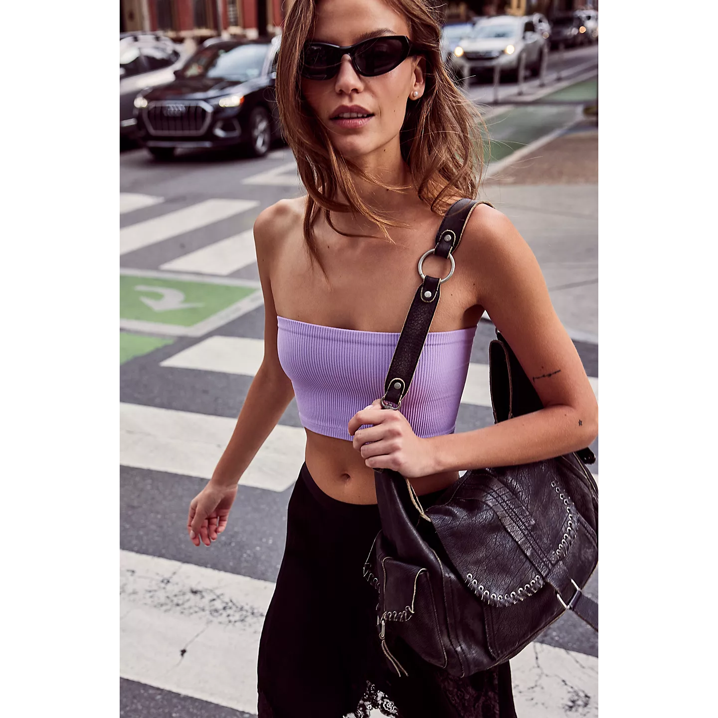Free People Leigh Distressed Hobo || Aged Graphite