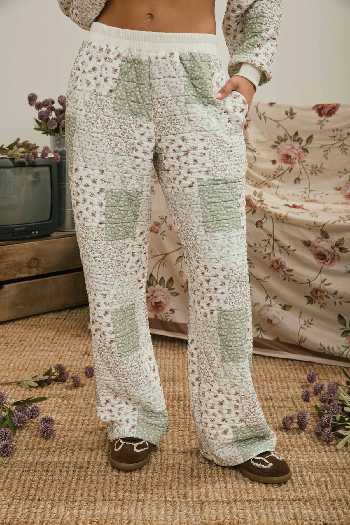 quilted patchwork pants