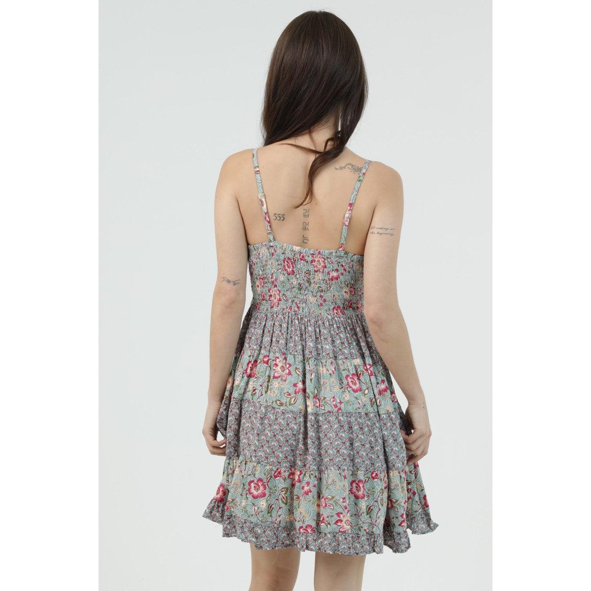 Smocked Mix Print Sundress || Jade