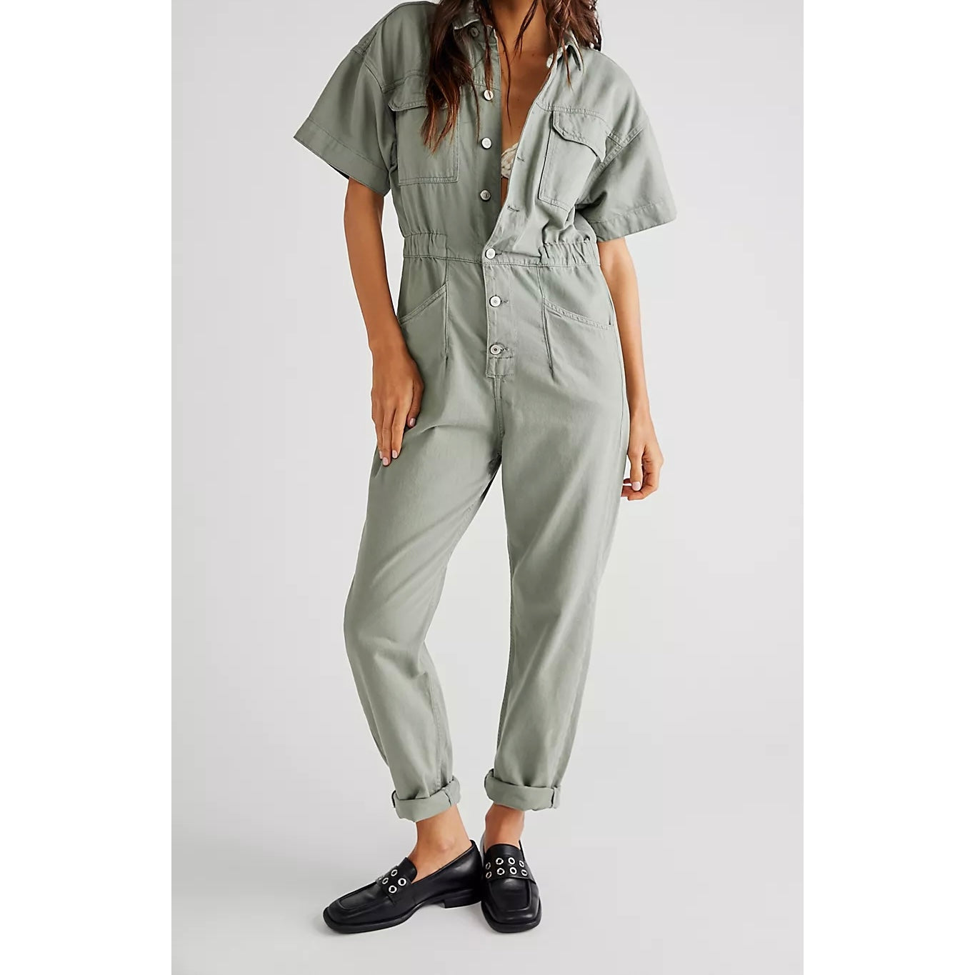 Free People Marci Jumpsuit || Washed Army